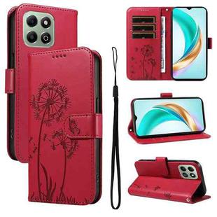For Honor X6c / X6b / X6a / X5b Dandelion Embossed Pattern Flip Leather Phone Case(Red)