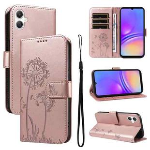 For Samsung Galaxy A07 5G Dandelion Embossed Pattern Flip Leather Phone Case(Rose Gold)
