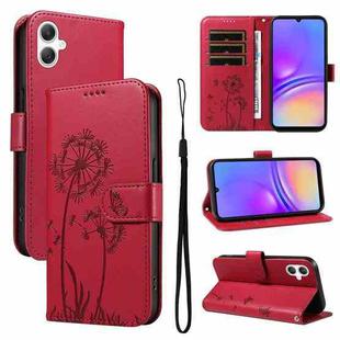 For Samsung Galaxy A07 5G Dandelion Embossed Pattern Flip Leather Phone Case(Red)