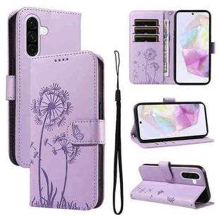 For Samsung Galaxy A36 5G Dandelion Embossed Pattern Flip Leather Phone Case(Purple)
