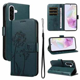 For Samsung Galaxy A36 5G Dandelion Embossed Pattern Flip Leather Phone Case(Blue)