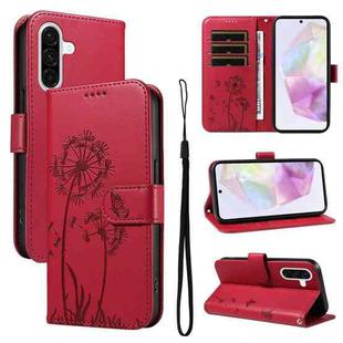 For Samsung Galaxy A56 5G Dandelion Embossed Pattern Flip Leather Phone Case(Red)