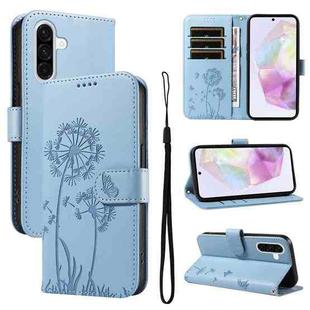 For Samsung Galaxy A56 5G Dandelion Embossed Pattern Flip Leather Phone Case(Sky Blue)