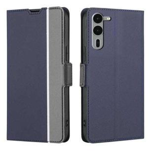 For Fujitsu Arrows We2 Plus Twill Texture Side Button Leather Phone Case(Blue)