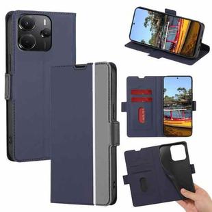 For Redmi Note 14 4G 164.84mm Twill Texture Side Button Leather Phone Case(Blue)