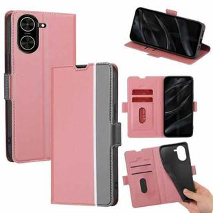 For Redmi A5 4G 171.7mm Twill Texture Side Button Leather Phone Case(Pink)