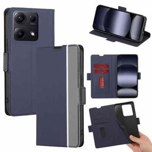 For Redmi Note 14S 4G Twill Texture Side Button Leather Phone Case(Blue)