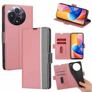For TCL 60R 5G Twill Texture Side Button Leather Phone Case(Pink)
