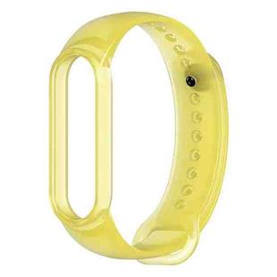 For Xiaomi Mi Band 5 TPU Translucent Silicone Watch Band(Yellow)