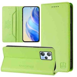 For Blackview A53 RC01 Dual-Folded Magnetic Suction RFID Leather Phone Case(Grass Green)