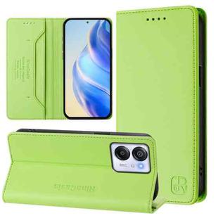 For Blackview Oscal Modern 8 / Color 8 RC01 Dual-Folded Magnetic Suction RFID Leather Phone Case(Grass Green)