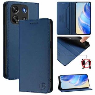 For Blackview Oscal Flat 1C RC01 Dual-Folded Magnetic Suction RFID Leather Phone Case(Violet)