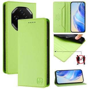For UMIDIGI G100 Pro RC01 Dual-Folded Magnetic Suction RFID Leather Phone Case(Grass Green)