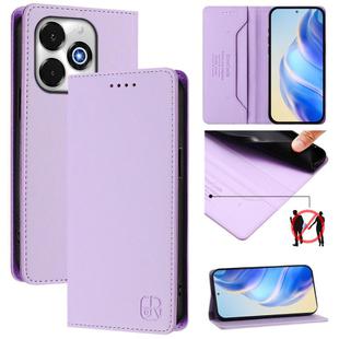 For UMIDIGI G100x 4G / 5G RC01 Dual-Folded Magnetic Suction RFID Leather Phone Case(Light Purple)
