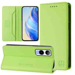 For Cricket Icon 6 RC01 Dual-Folded Magnetic Suction RFID Leather Phone Case(Grass Green)