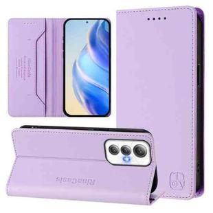 For Cubot Max 5 RC01 Dual-Folded Magnetic Suction RFID Leather Phone Case(Light Purple)