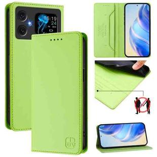 For Cubot A20 RC01 Dual-Folded Magnetic Suction RFID Leather Phone Case(Grass Green)