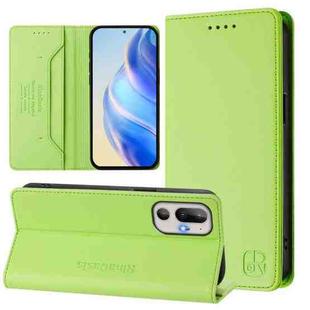 For HTC U24 Pro RC01 Dual-Folded Magnetic Suction RFID Leather Phone Case(Grass Green)