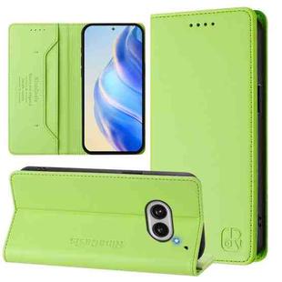 For Nothing Phone 2a RC01 Dual-Folded Magnetic Suction RFID Leather Phone Case(Grass Green)