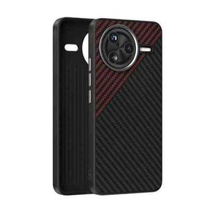 For Redmi K80 Pro ABEEL C Carbon Fiber Series 6D Micro Relief MagSafe Phone Case(Black Red)