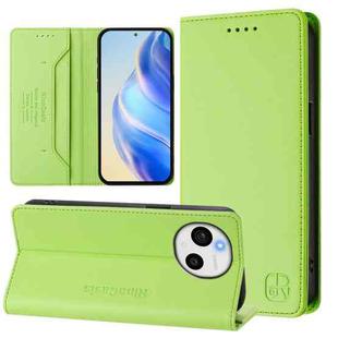 For Sharp Aquos Sense9 RC01 Dual-Folded Magnetic Suction RFID Leather Phone Case(Grass Green)