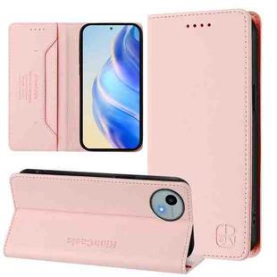 For Sharp Aquos Wish4 SH-52E RC01 Dual-Folded Magnetic Suction RFID Leather Phone Case(Pink)