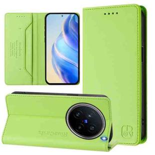 For vivo X200 Pro RC01 Dual-Folded Magnetic Suction RFID Leather Phone Case(Grass Green)