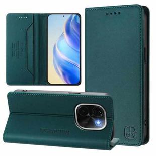 For vivo iQOO Z9s Pro / T3 Pro India RC01 Dual-Folded Magnetic Suction RFID Leather Phone Case(Dark Green)