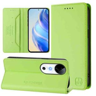 For vivo S19 RC01 Dual-Folded Magnetic Suction RFID Leather Phone Case(Grass Green)