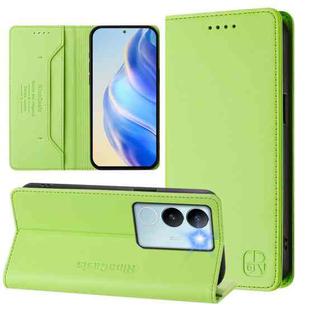 For vivo V29 5G Global / V29 Pro RC01 Dual-Folded Magnetic Suction RFID Leather Phone Case(Grass Green)