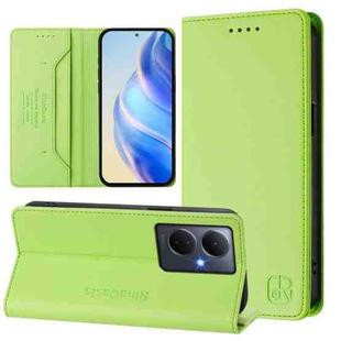 For vivo Y78+ 5G / Y78 5G Global RC01 Dual-Folded Magnetic Suction RFID Leather Phone Case(Grass Green)