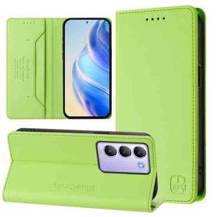 For vivo Y100 5G IDN / Y200e 5G RC01 Dual-Folded Magnetic Suction RFID Leather Phone Case(Grass Green)