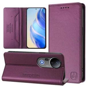 For vivo S20 Pro 5G RC01 Dual-Folded Magnetic Suction RFID Leather Phone Case(Violet)