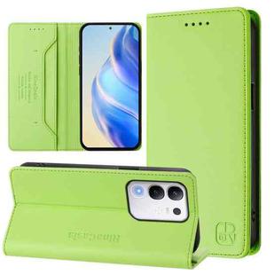 For vivo Y29 4G Global RC01 Dual-Folded Magnetic Suction RFID Leather Phone Case(Grass Green)