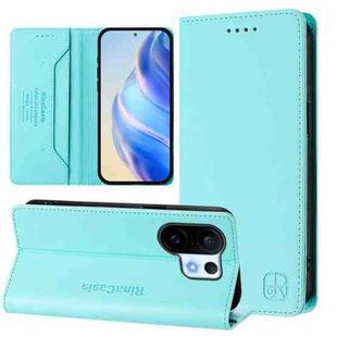 For vivo S30 Pro mini RC01 Dual-Folded Magnetic Suction RFID Leather Phone Case(Mint Green)