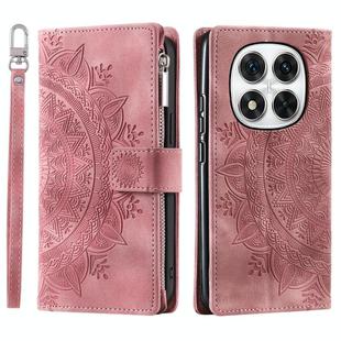 For Redmi Note 14 Pro 4G Totem Embossed Magnetic Leather Phone Case(Rose Gold)