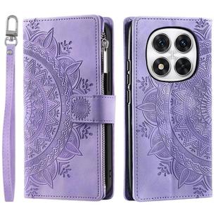 For Redmi Note 14 Pro 4G Totem Embossed Magnetic Leather Phone Case(Purple)