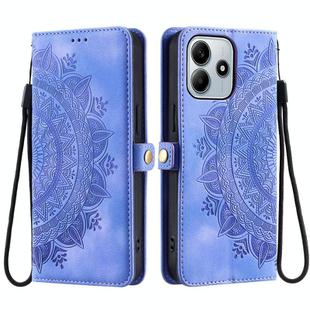 For Redmi Note 14 4G EU 164.84mm Skin Feel Totem Embossed Leather Phone Case(Purple)