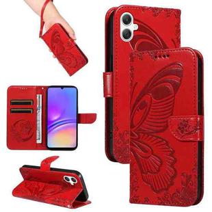For Samsung Galaxy A07 5G Swallowtail Butterfly Embossed Leather Phone Case(Red)