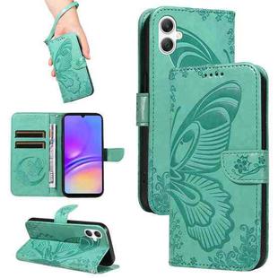 For Samsung Galaxy A07 5G Swallowtail Butterfly Embossed Leather Phone Case(Green)