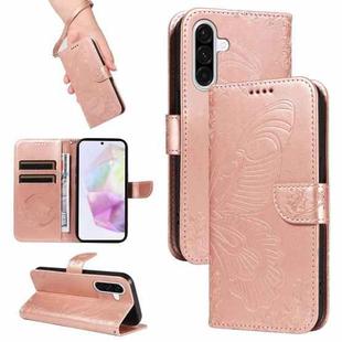 For Samsung Galaxy A36 5G / M56 5G Swallowtail Butterfly Embossed Leather Phone Case(Rose Gold)