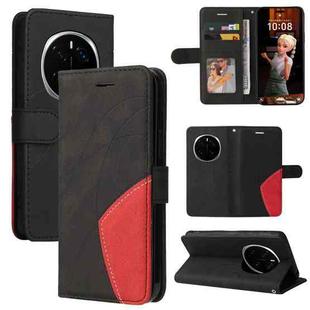 For Honor Magic7 Pro Dual-color Splicing Flip Leather Phone Case(Black)