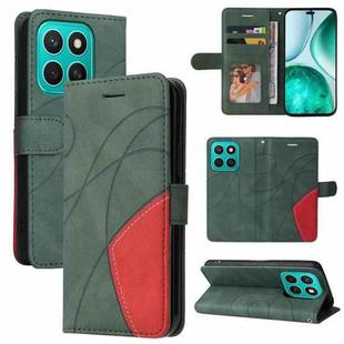 For Honor X8C 4G Global Dual-color Splicing Flip Leather Phone Case(Green)