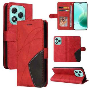 For Honor 400 Lite Dual-color Splicing Flip Leather Phone Case(Red)