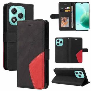 For Honor 400 Lite Dual-color Splicing Flip Leather Phone Case(Black)