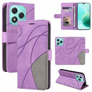 For Honor 400 Lite Dual-color Splicing Flip Leather Phone Case(Purple)