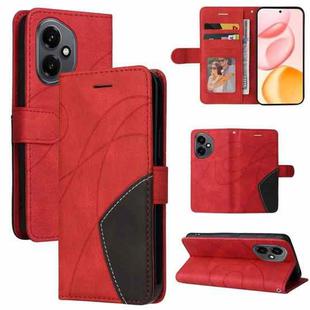 For Honor 400 Global 156.5mm Dual-color Splicing Flip Leather Phone Case(Red)