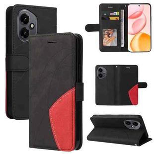 For Honor 400 Global 156.5mm Dual-color Splicing Flip Leather Phone Case(Black)