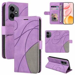 For Honor 400 Global 156.5mm Dual-color Splicing Flip Leather Phone Case(Purple)