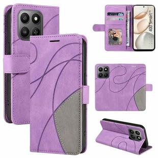 For Honor 400 Smart 5G Dual-color Splicing Flip Leather Phone Case(Purple)